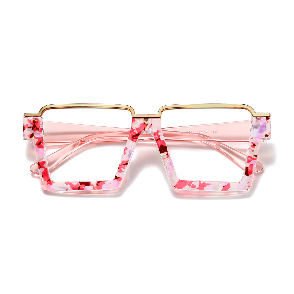Square Transparent Pink Eyeglasses