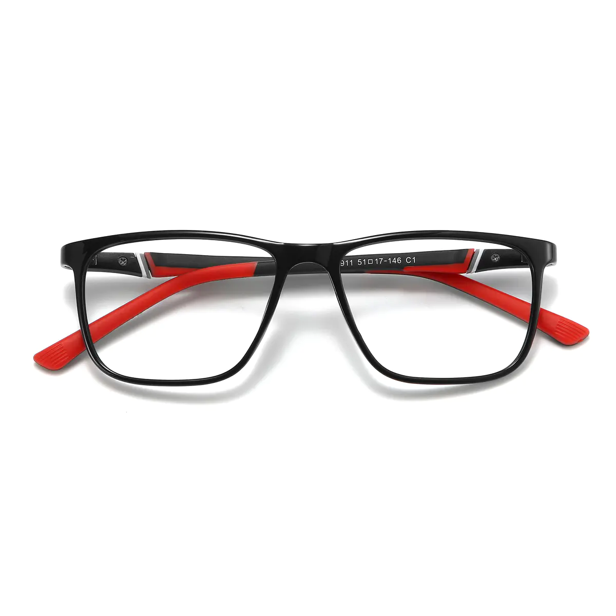 Rectangle Red/Black Eyeglasses
