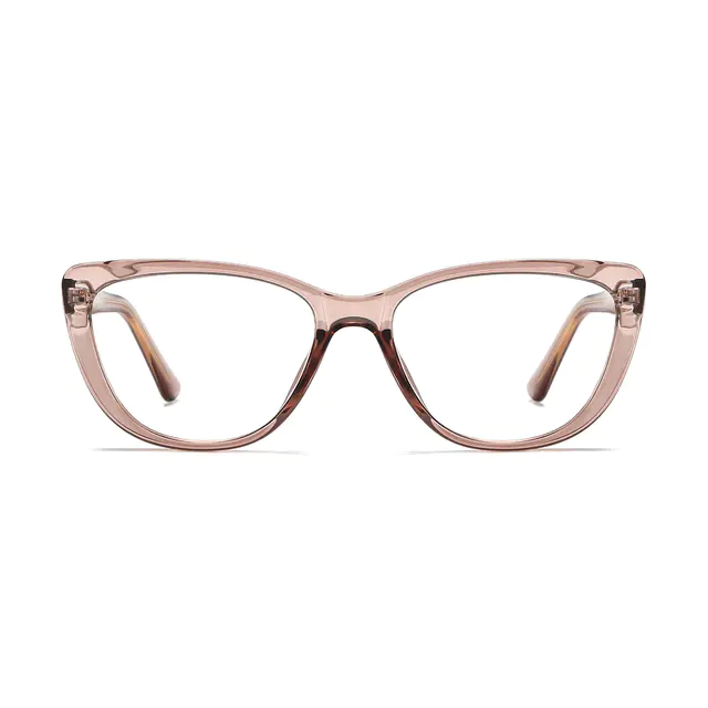 Oval Brown/Clear Eyeglasses