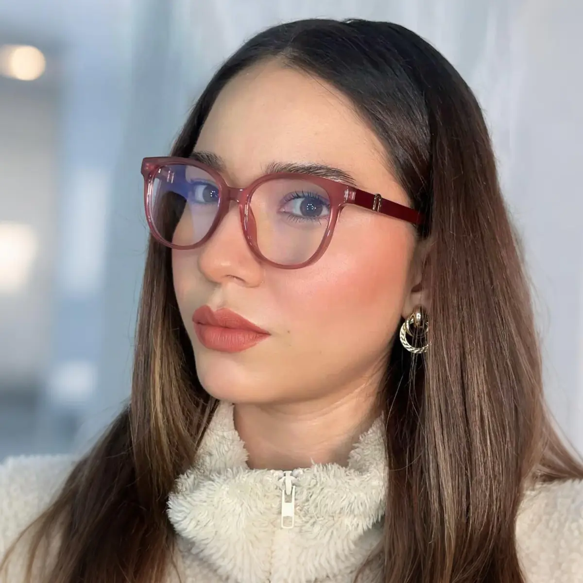 Oval Purple Eyeglasses