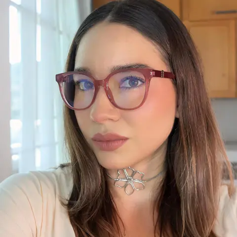 Oval Purple Eyeglasses