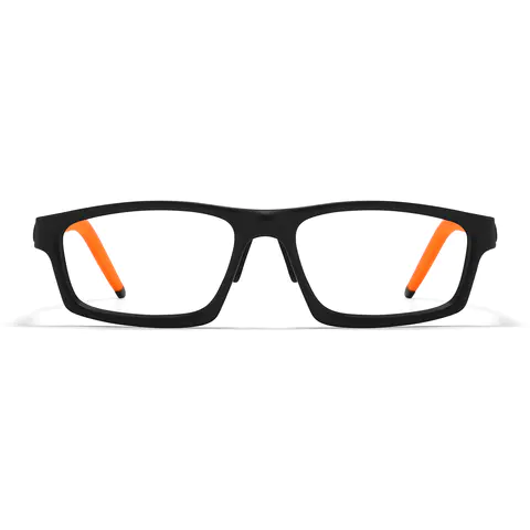 Rectangle Black/Orange Eyeglasses