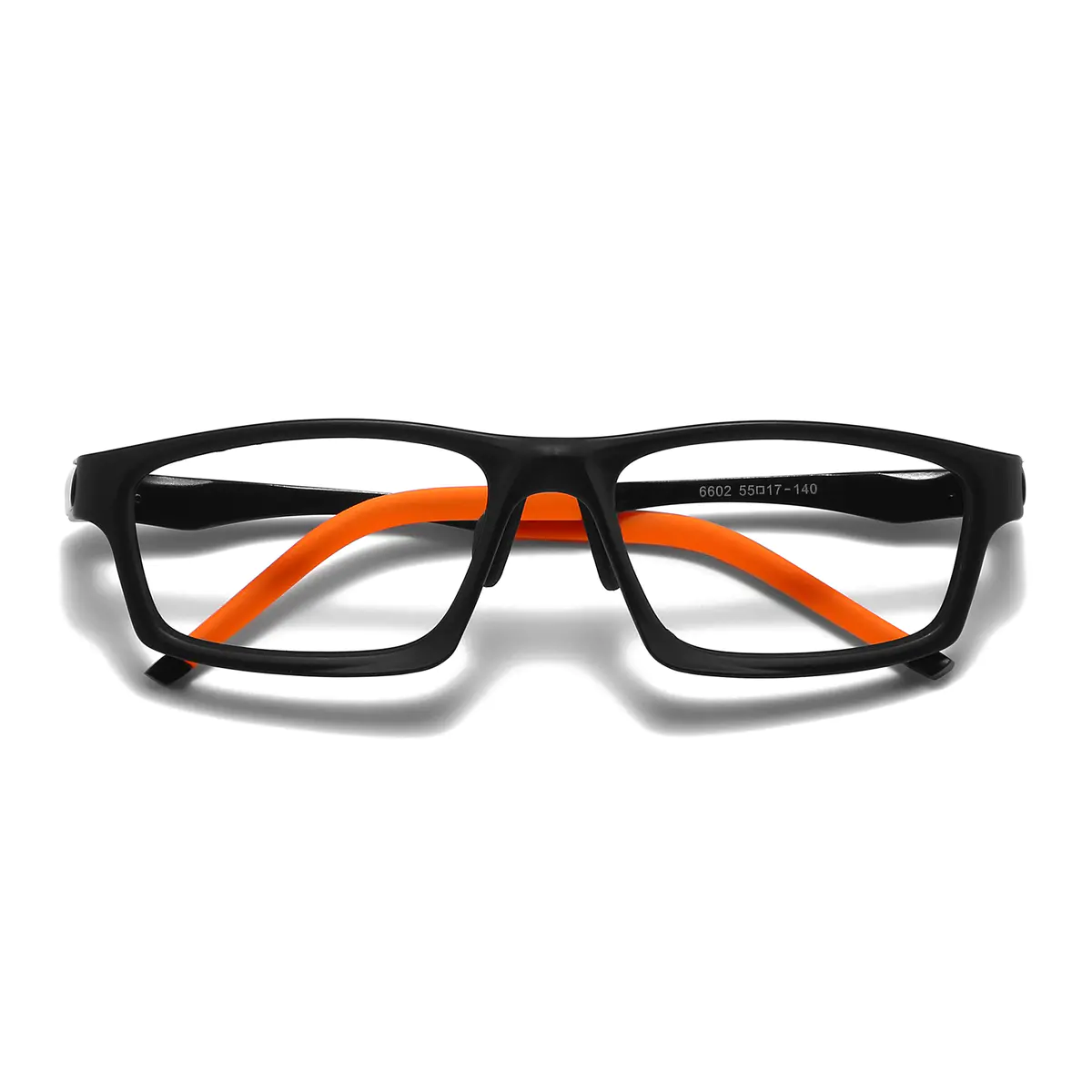 Rectangle Black/Orange Eyeglasses