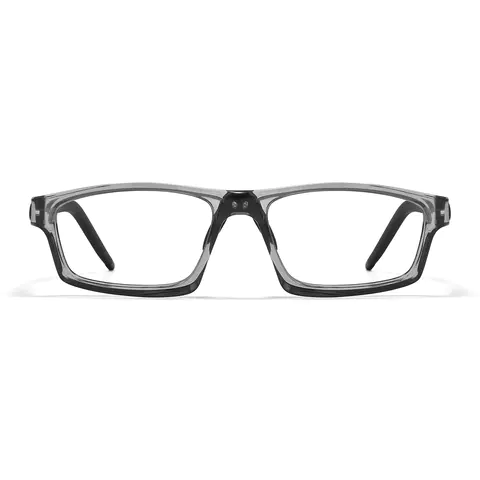 Rectangle Transparent-Gray Eyeglasses