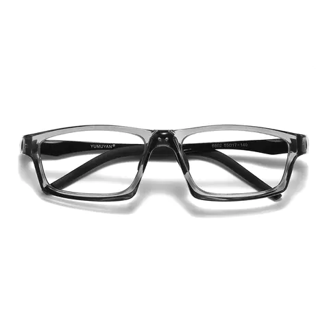 Rectangle Transparent-Gray Eyeglasses