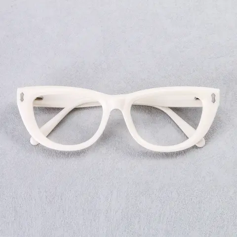 White Oval Glasses