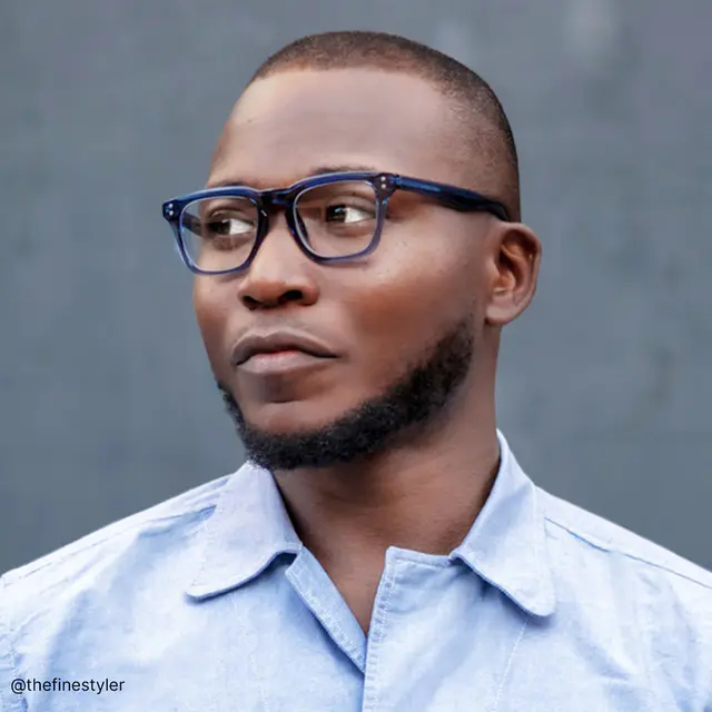 Square Transparent Blue Eyeglasses