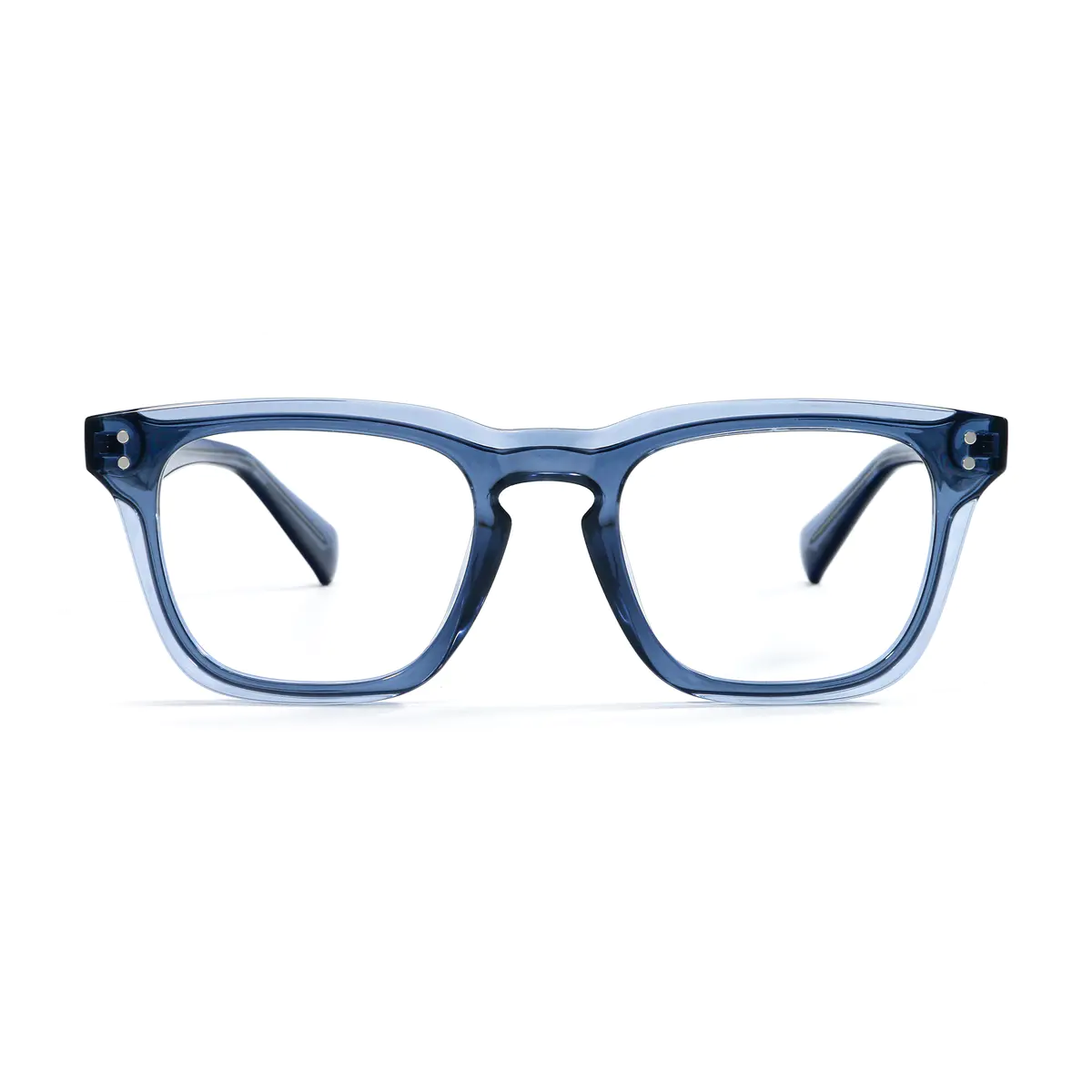 Square Transparent Blue Eyeglasses