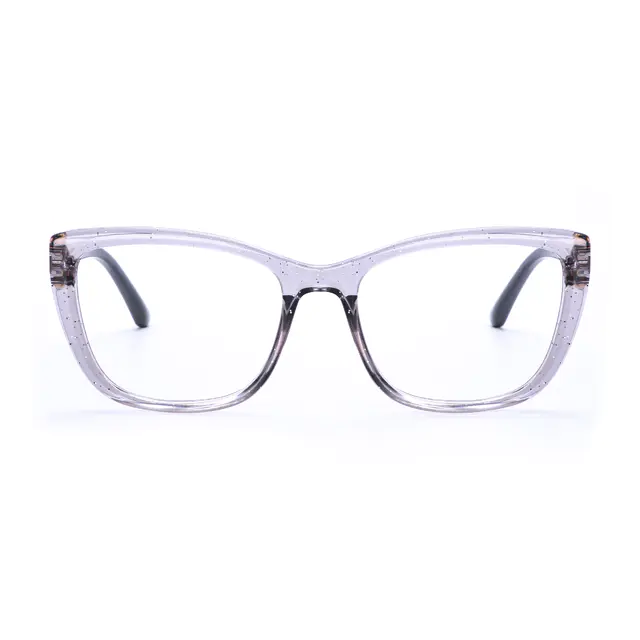 Cat-eye Transparent Gray Eyeglasses