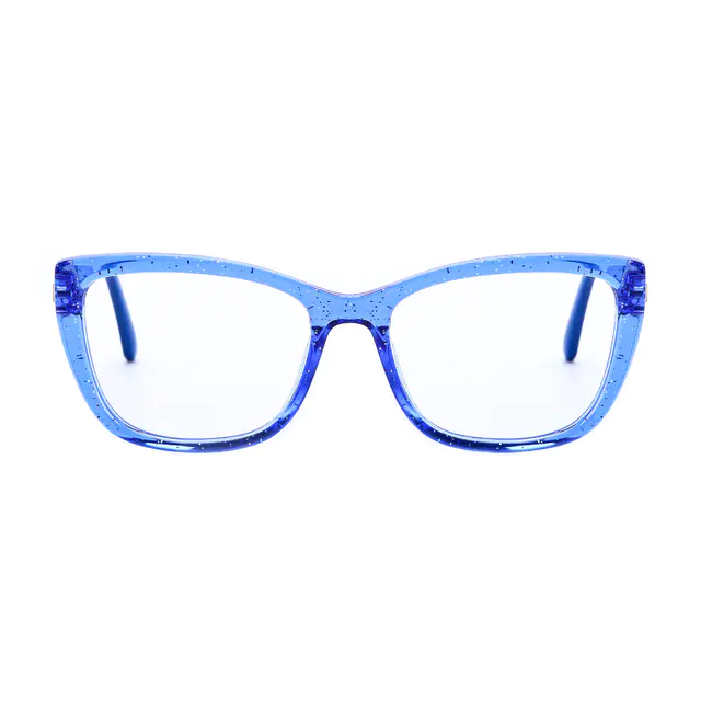 Cat-eye Transparent Blue Eyeglasses