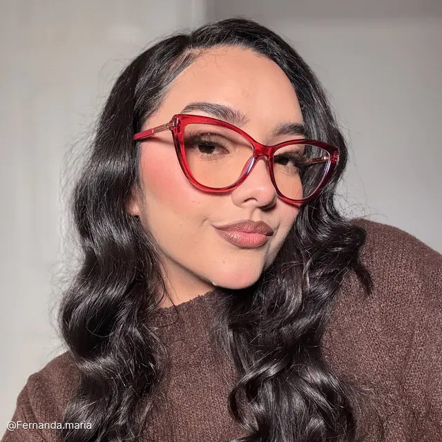 Car-eye Transparent Red Eyeglasses