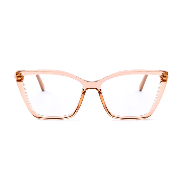 Square Transparent Brown Eyeglasses