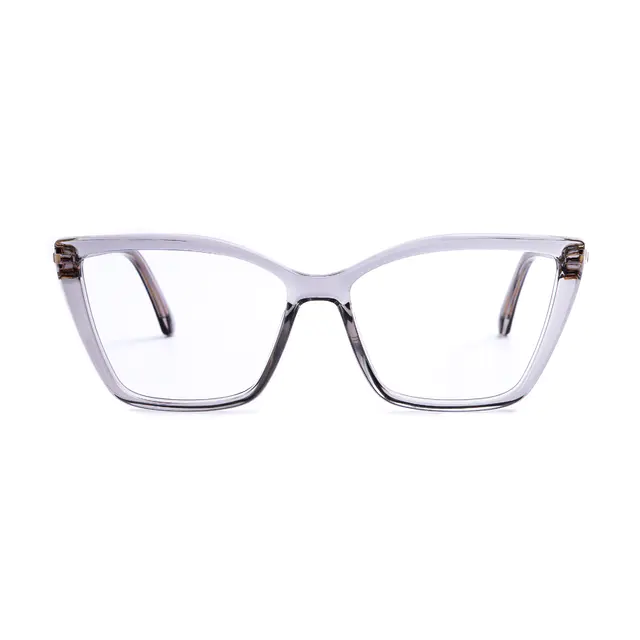 Square Transparent Gray Eyeglasses