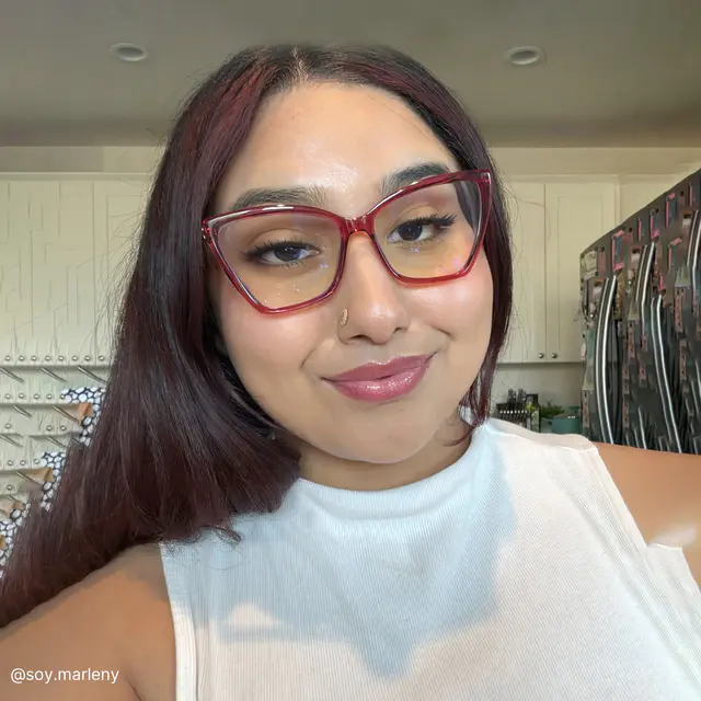 Cat-eye Transparent Red Eyeglasses