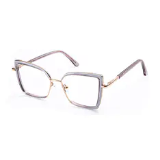 Square Transparent Gray Eyeglasses