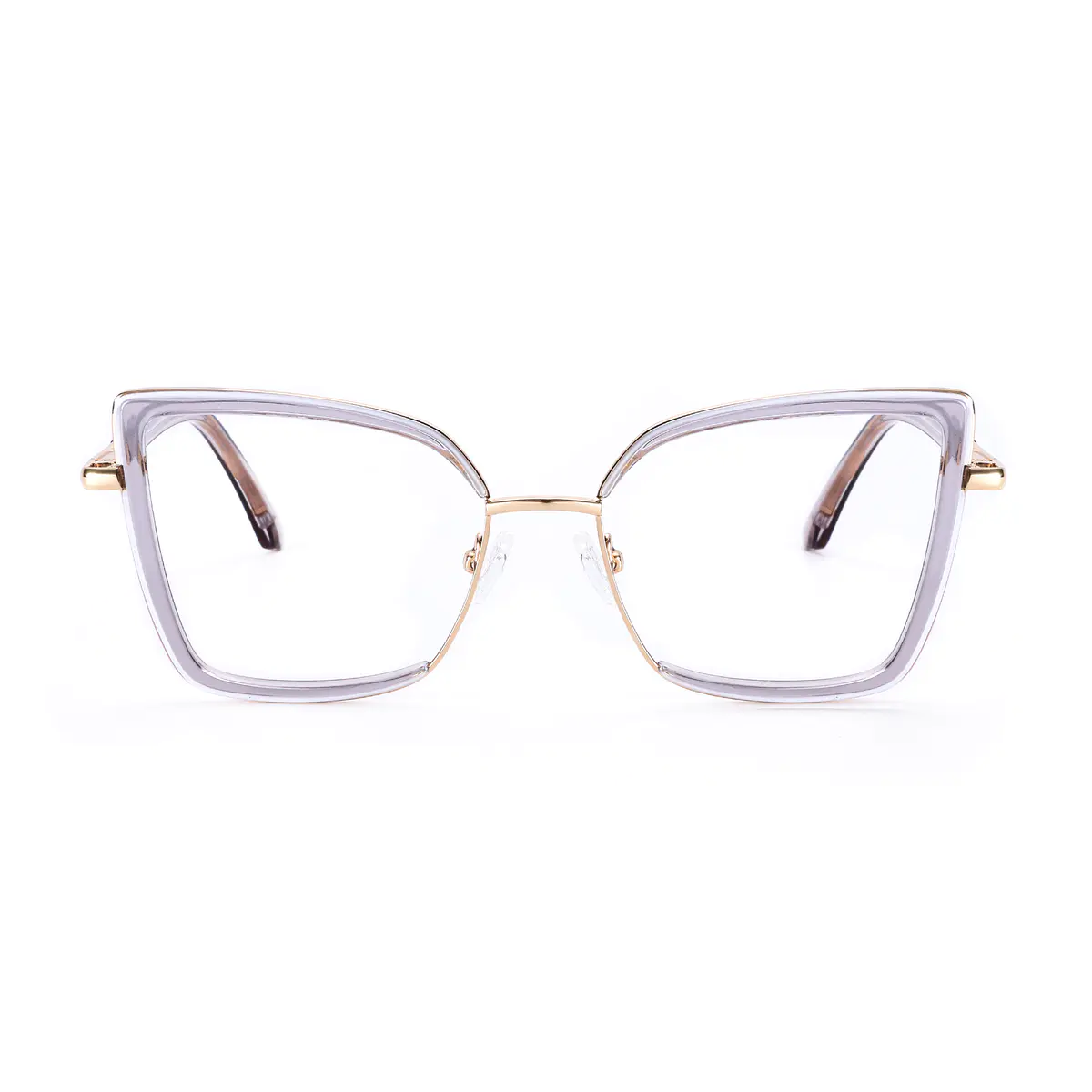 Square Transparent Gray Eyeglasses