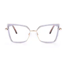 Square Transparent Gray Eyeglasses