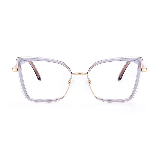 Square Transparent Gray Eyeglasses