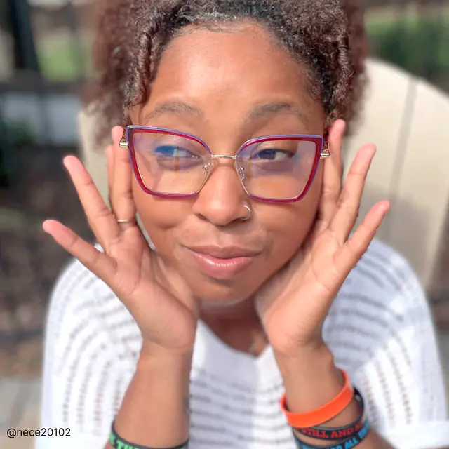 Square Transparent Red Eyeglasses