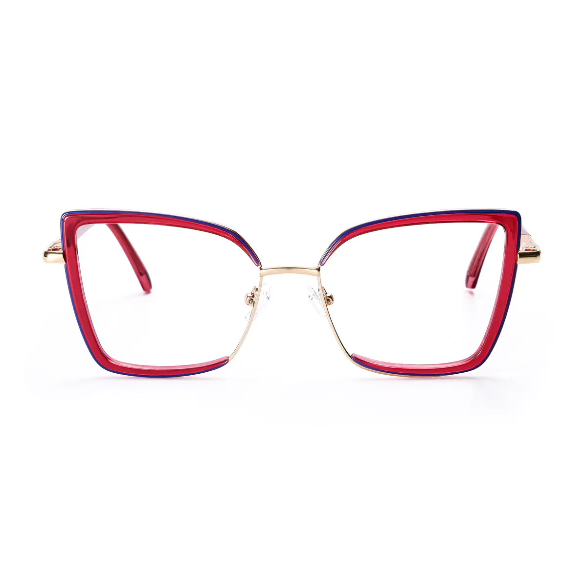Square Transparent Red Eyeglasses