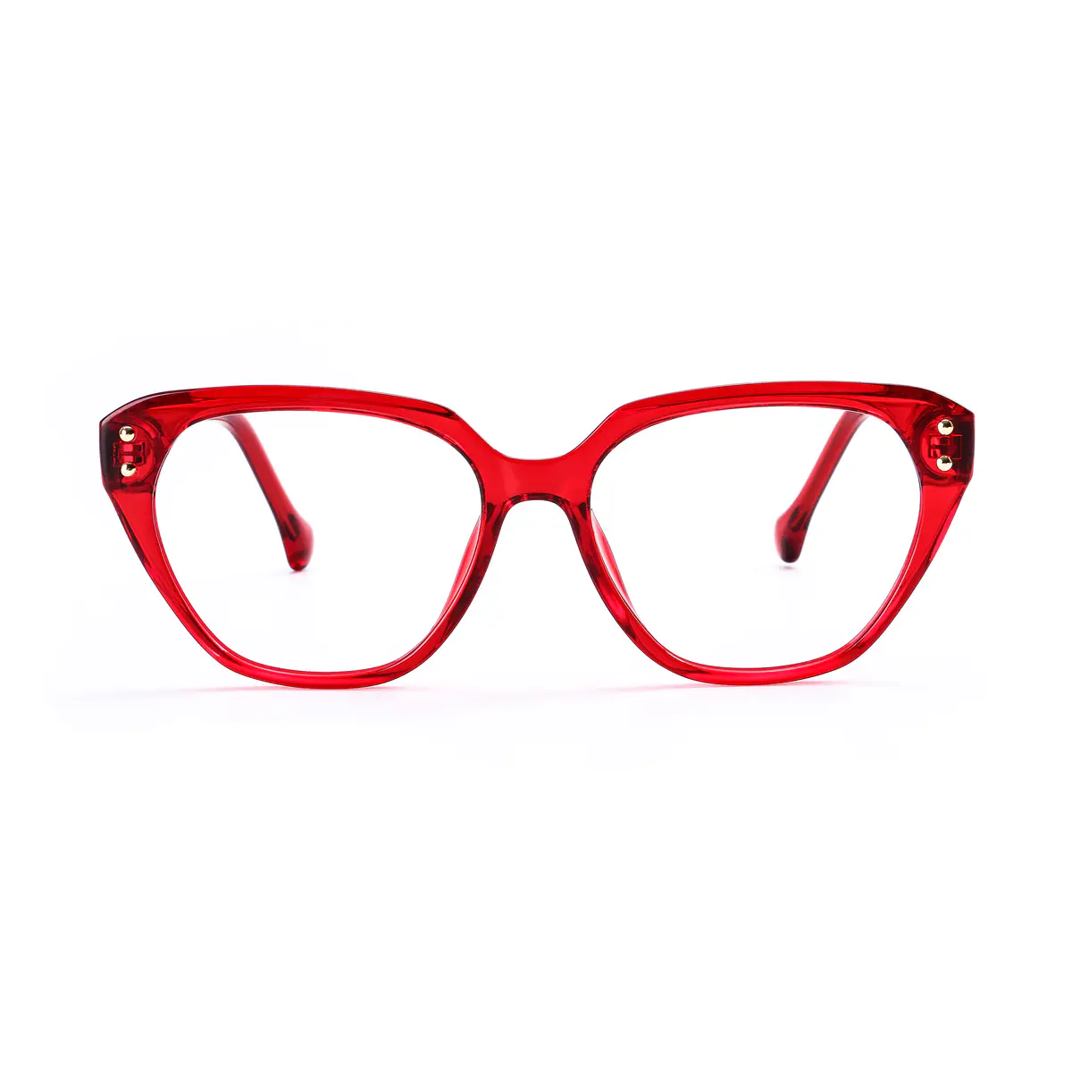 Cat-eye Transparent Red Eyeglasses