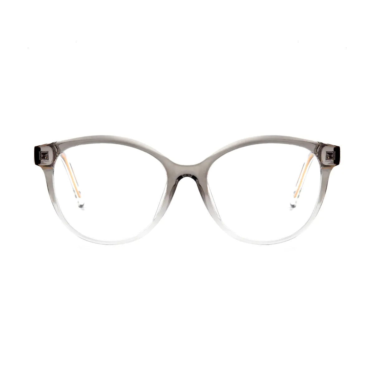 Oval Transparent Gray Eyeglasses