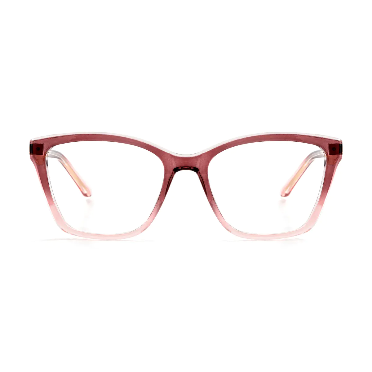 Geometric Transparent Pink Eyeglasses