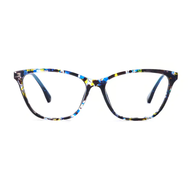 Oval Tortoiseshell/Blue Eyeglasses