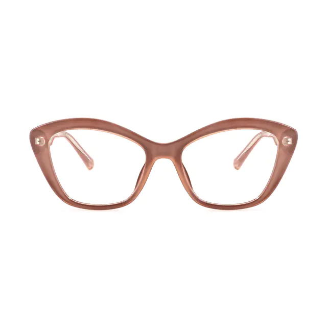 Geometric Light Brown Eyeglasses