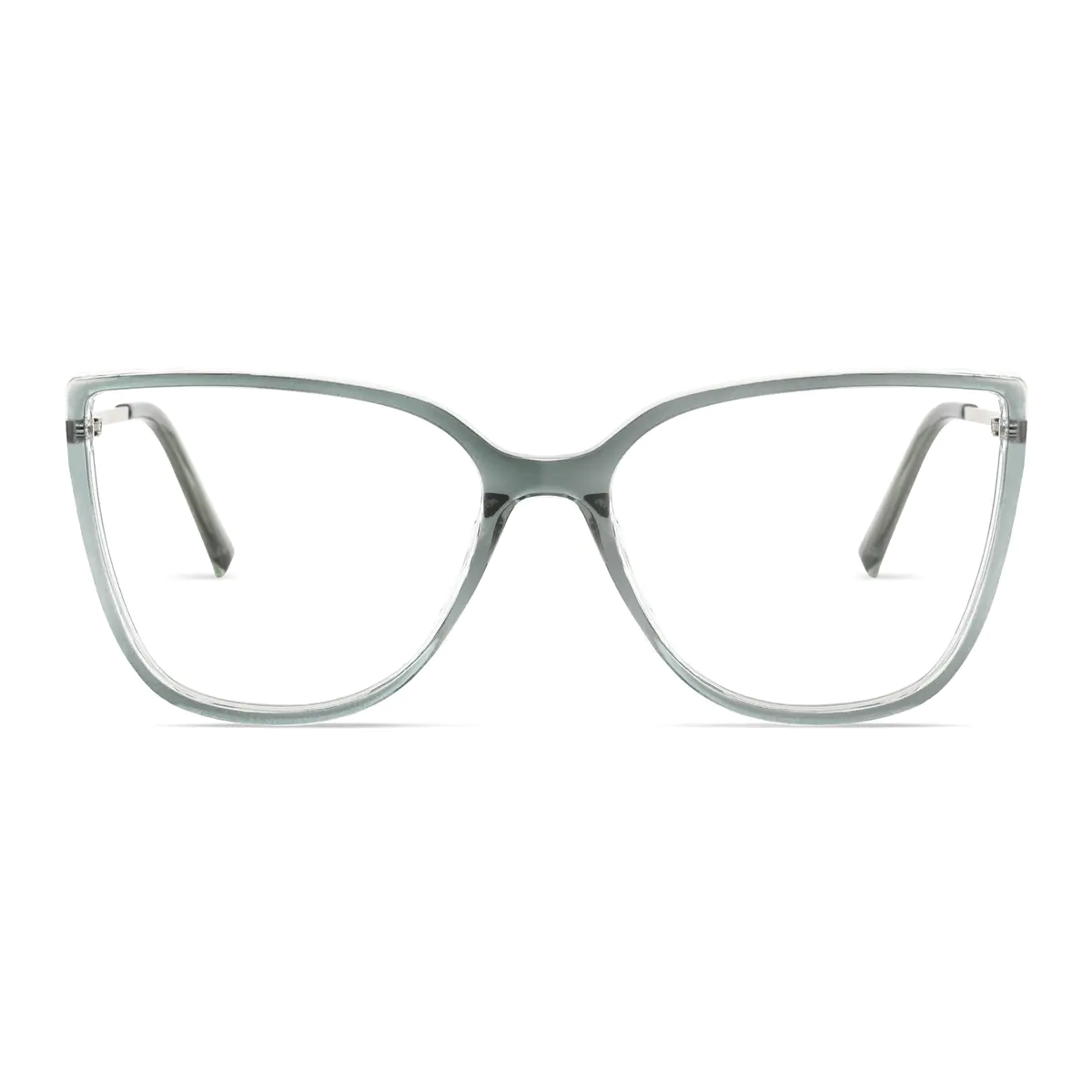 Oval Transparent Green Eyeglasses