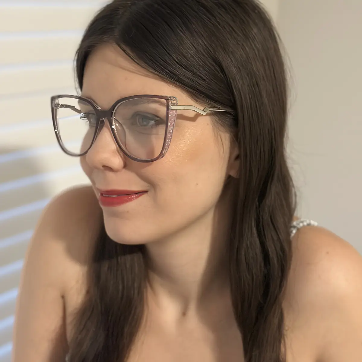 Oval Transparent Purple