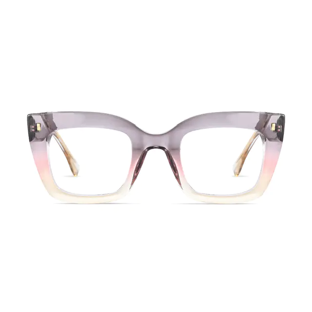 Cat-eye Transparent Gray Eyeglasses