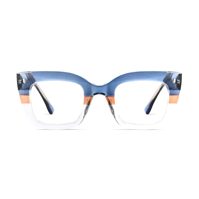 Cat-eye Transparent Blue Eyeglasses