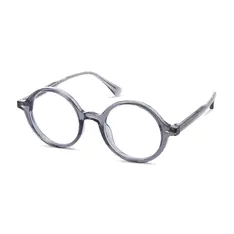Round Transparent Gray Eyeglasses