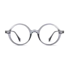 Round Transparent Gray Eyeglasses