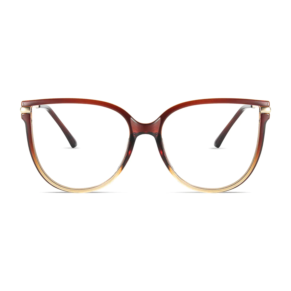 Oval Gradient Brown Eyeglasses