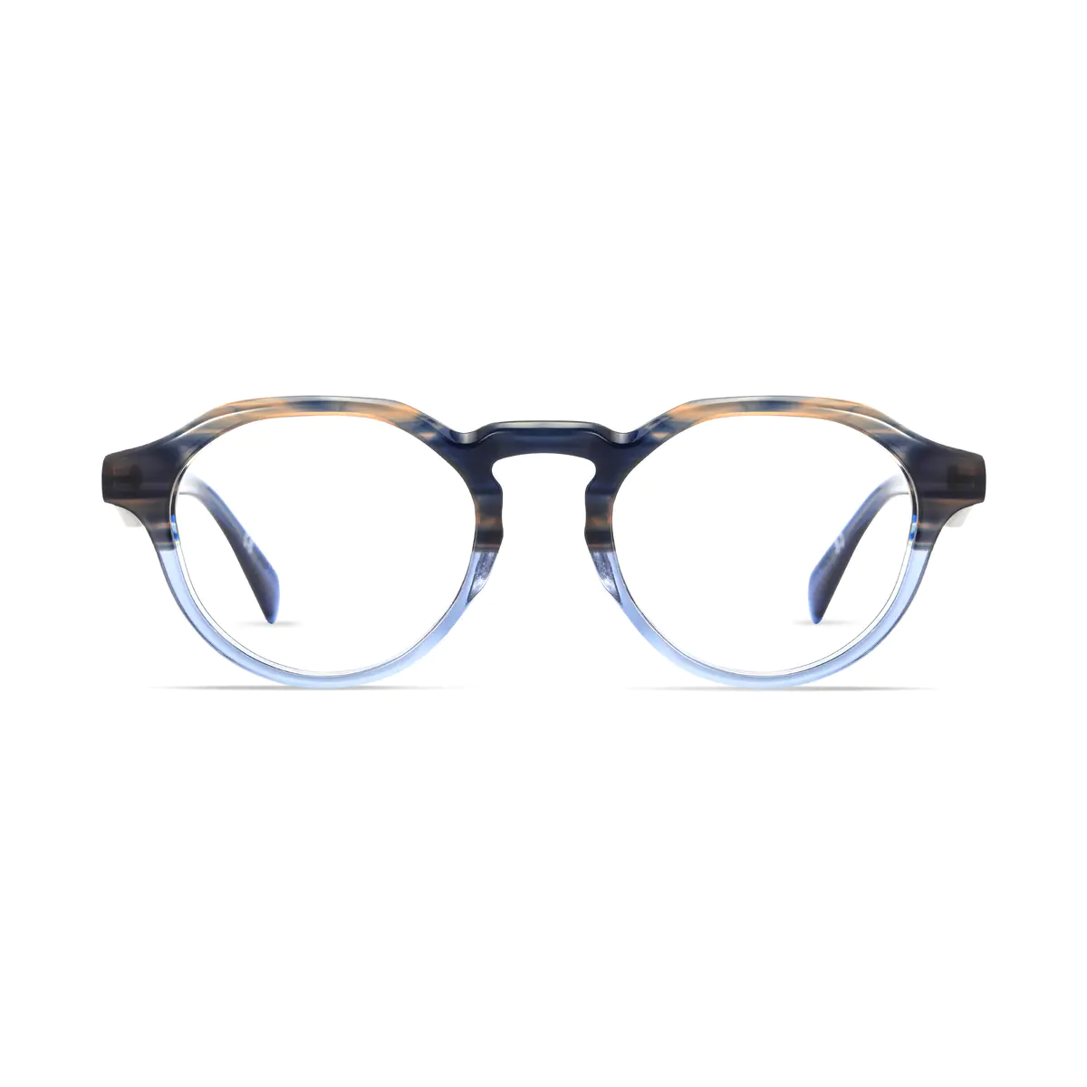 Oval Transparent Blue Eyeglasses