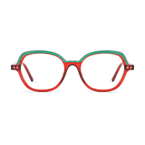 Oval Transparent Red
