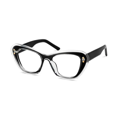Cat-eye Black/Clear Eyeglasses