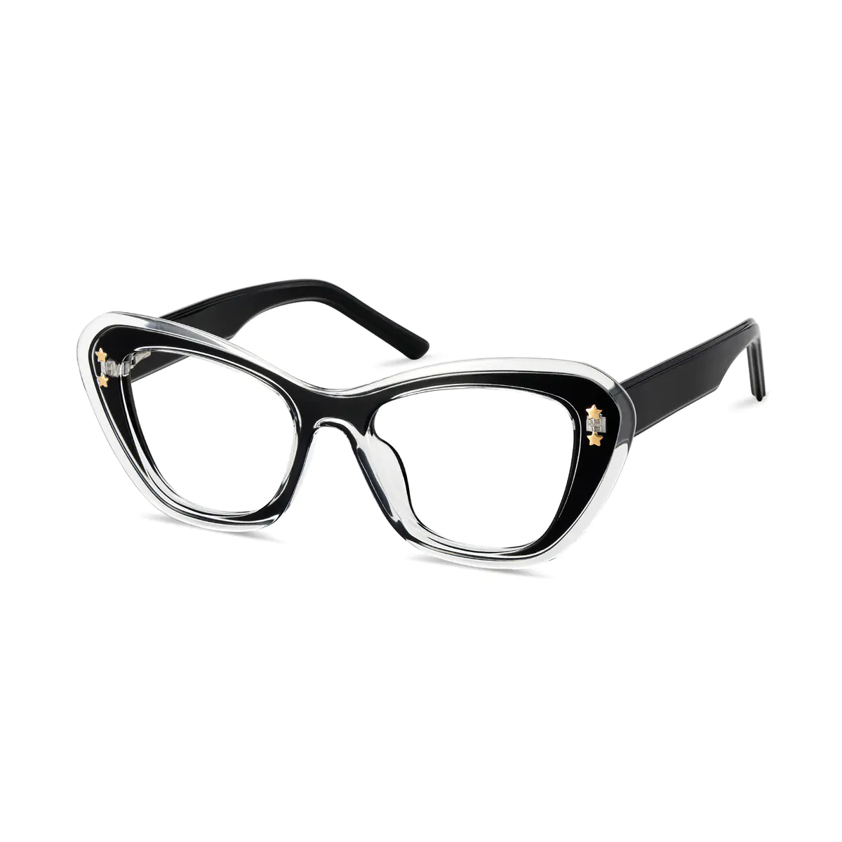 Cat-eye Black/Clear Eyeglasses