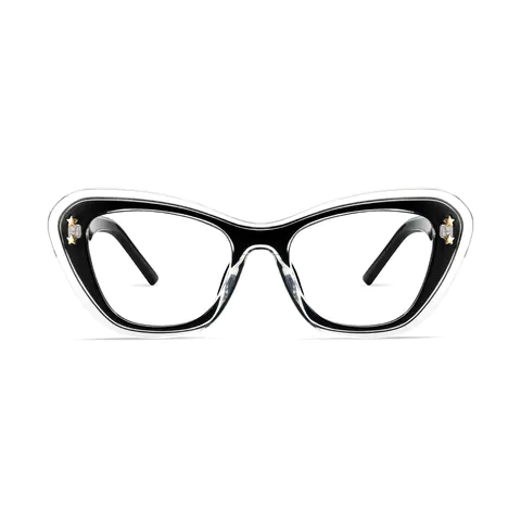 Cat-eye Black/Clear Eyeglasses