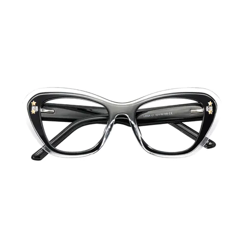 Cat-eye Black/Clear Eyeglasses