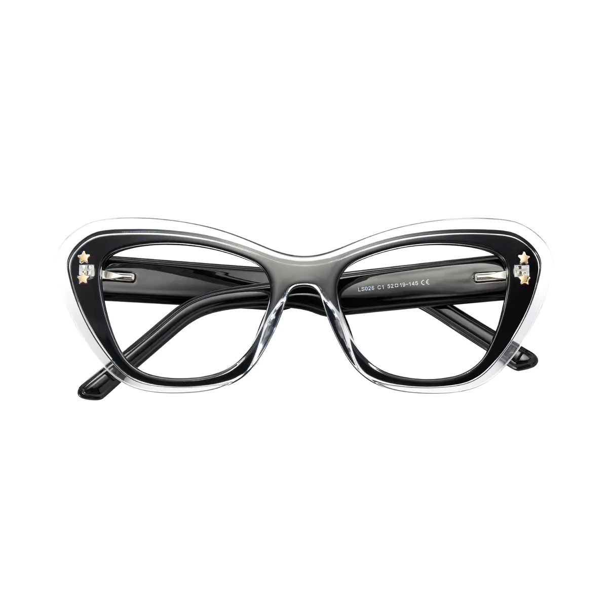 Cat-eye Black/Clear Eyeglasses