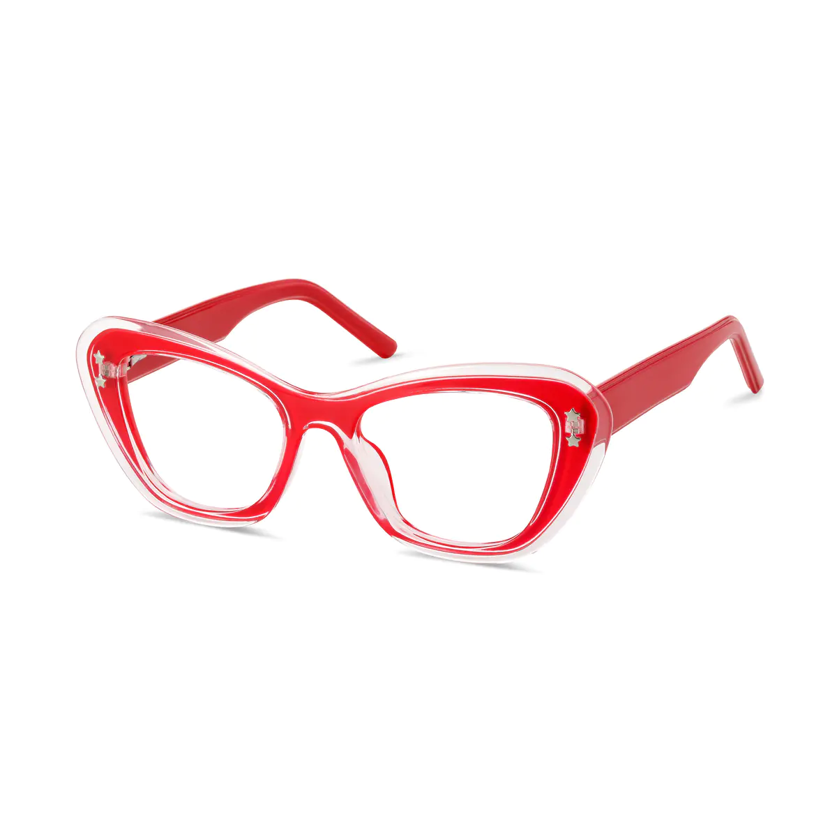 Cat-eye Red/Clear Eyeglasses