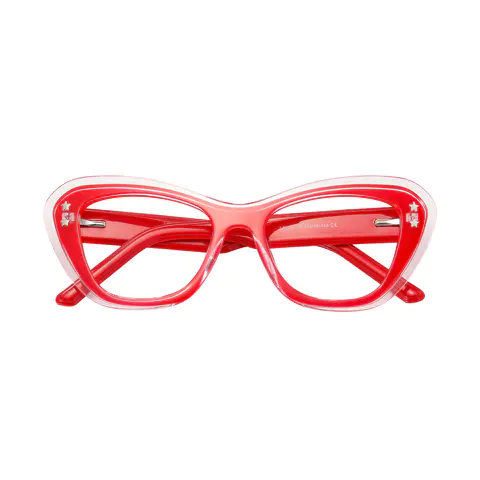 Cat-eye Red/Clear Eyeglasses