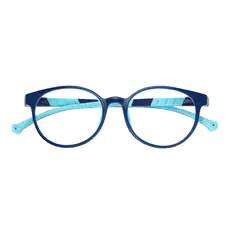 Kids' Oval Blue Eyeglasses