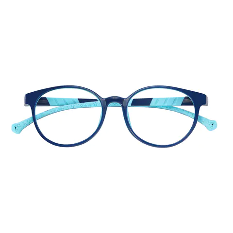 Oval Blue Eyeglasses