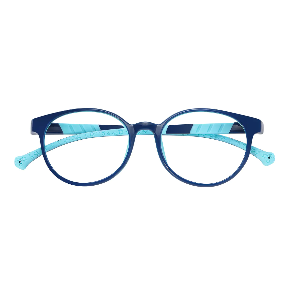 Oval Blue Eyeglasses