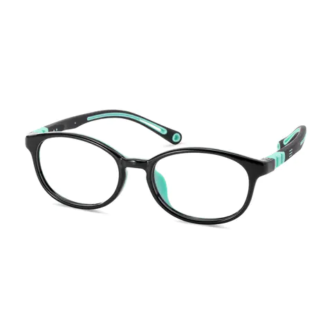 Oval Black/Green Eyeglasses