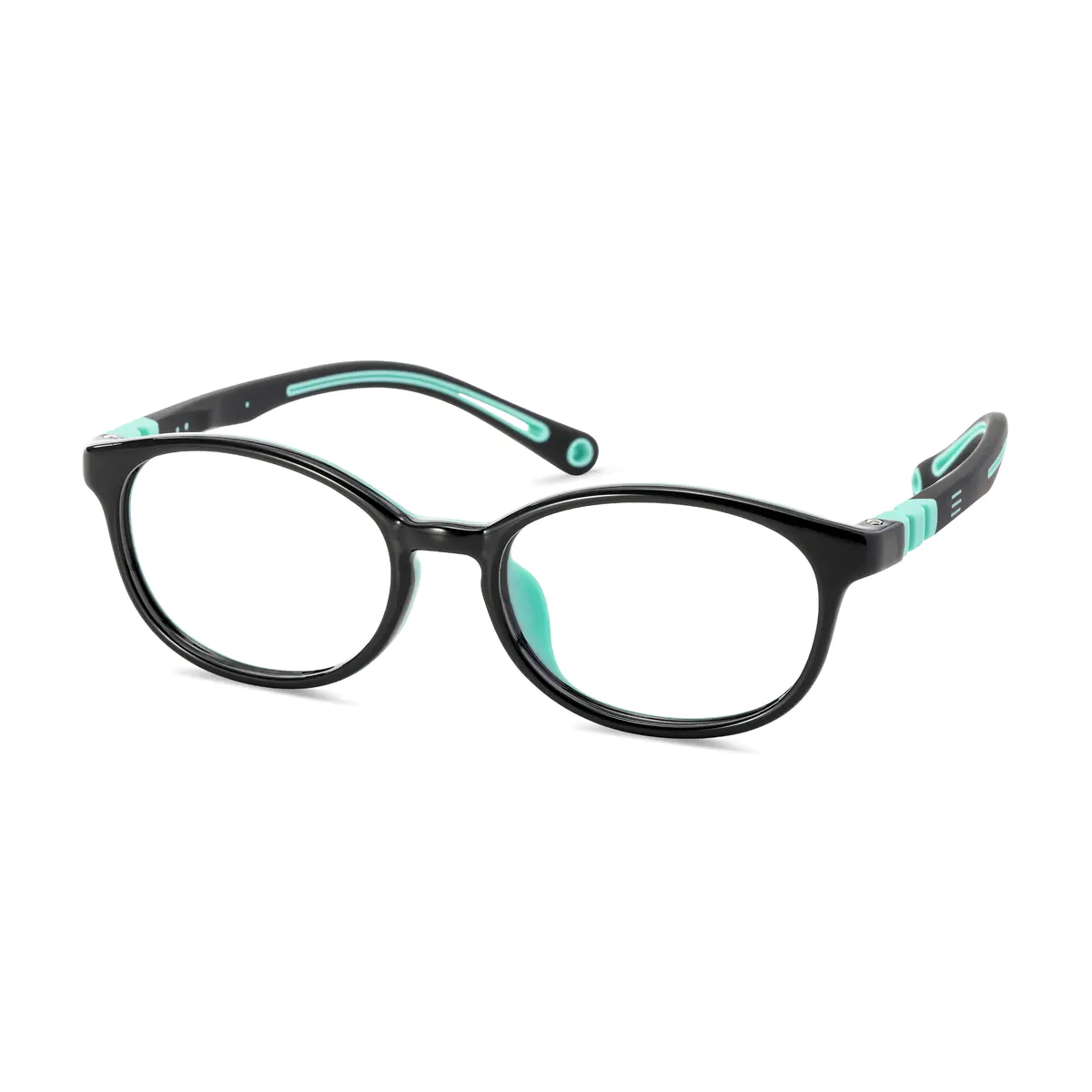 Oval Black/Green Eyeglasses
